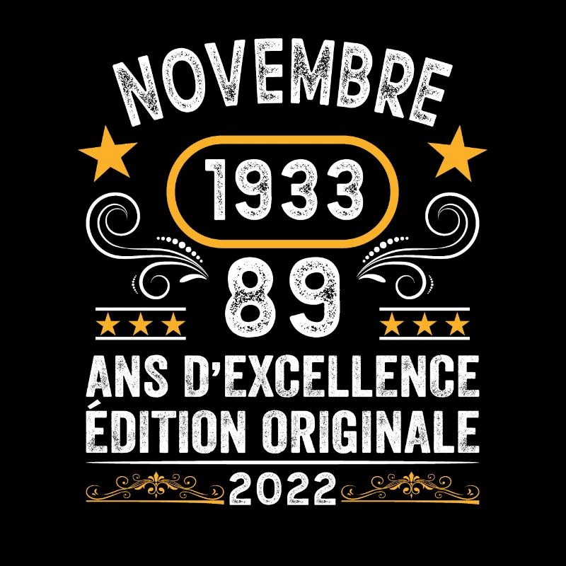 Novembre 1933 89 Ans Anniversaire Idée Cadeau