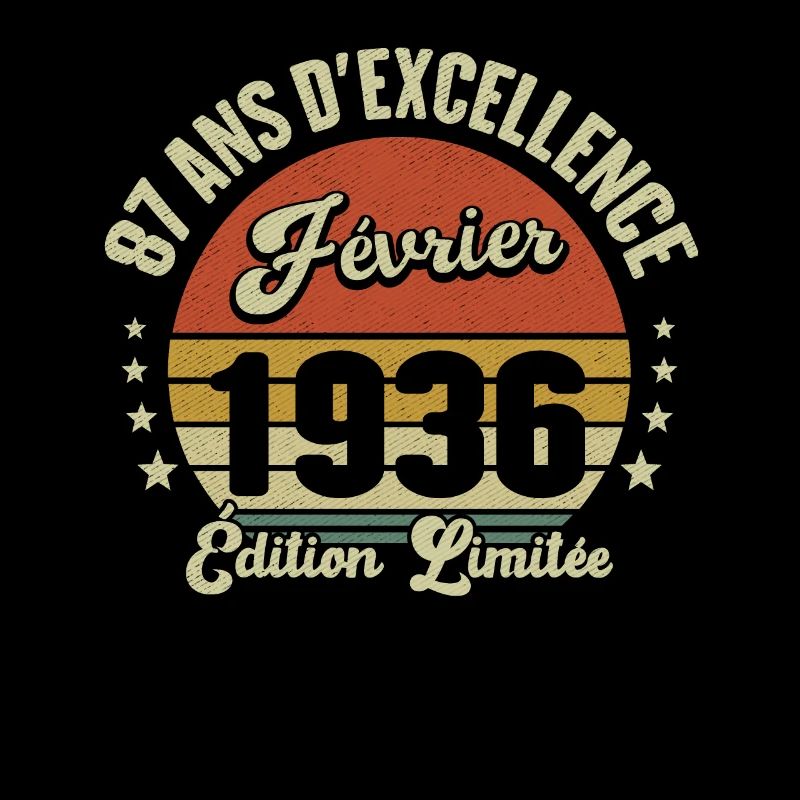 87 Ans Février 1936 Anniversaire Vintage Cadeau