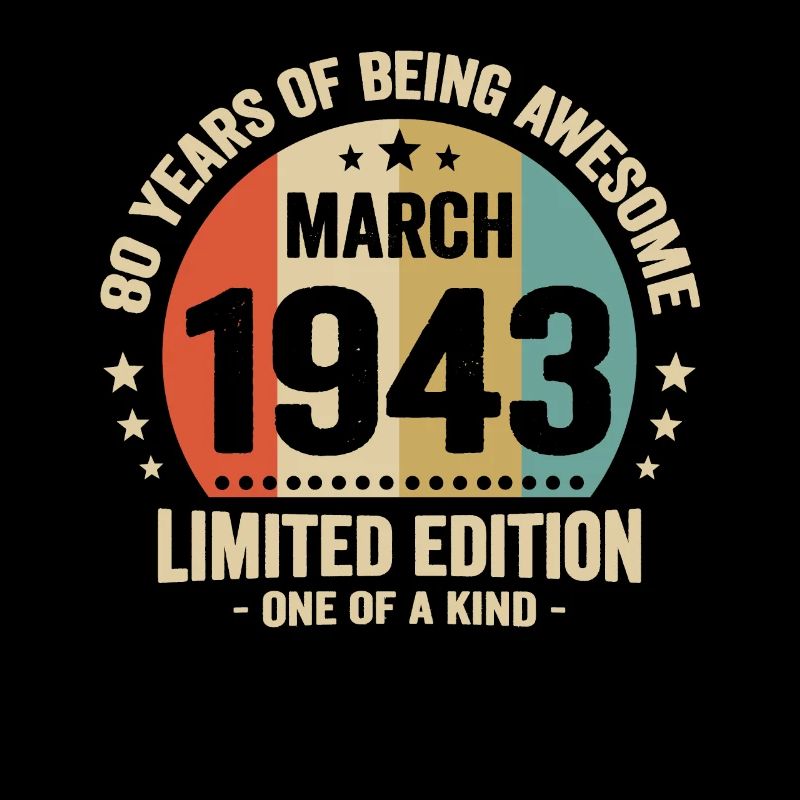 Anniversaire Vintage Idée Cadeau Mars 80