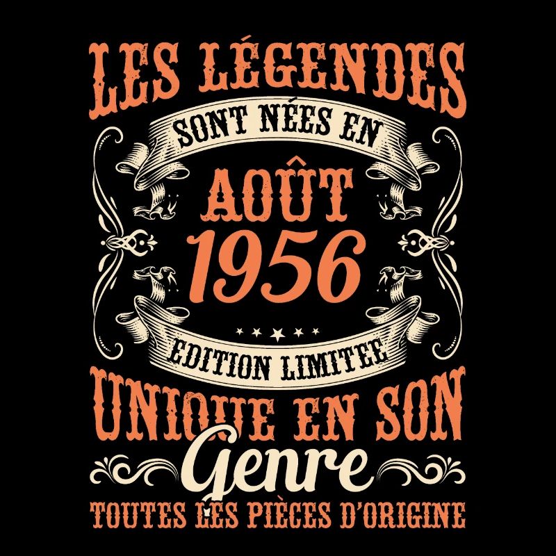 Anniversaire Vintage Idée Cadeau Août 1956