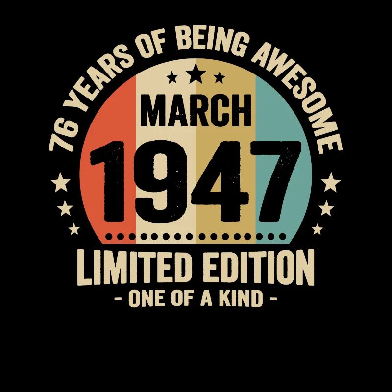 Anniversaire Vintage Idée Cadeau Mars 76