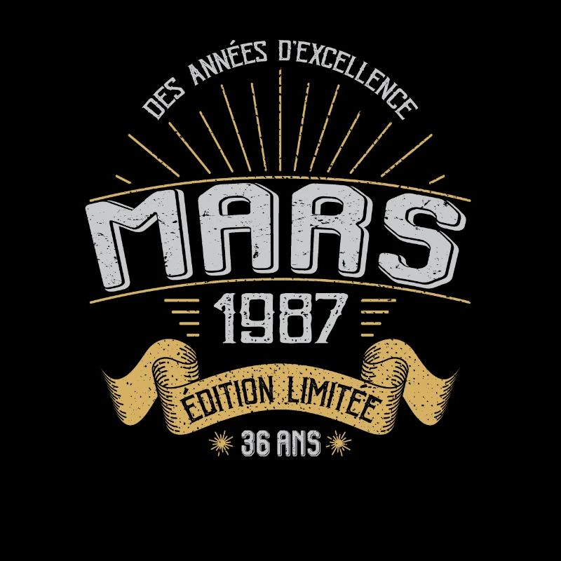 Mars 1987 36 Ans Anniversaire Vintage Idée Cadeau