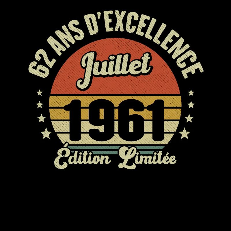 Juillet 1961 62 Ans Anniversaire Vintage Idée Cade