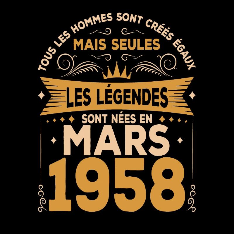 Mars 1958 anniversaire 1958 Retro 1958 Mars