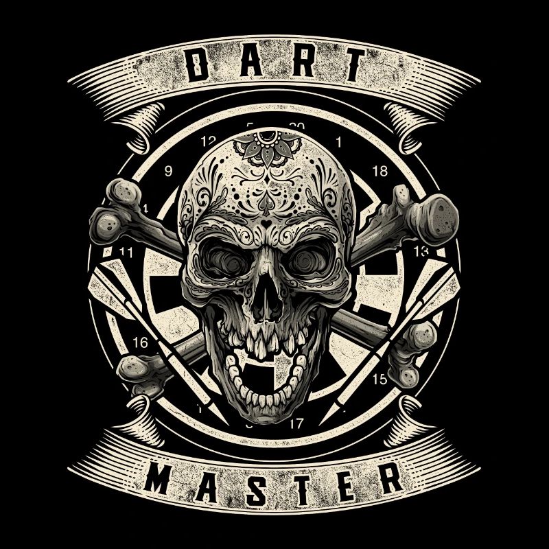 Dart Master Skull Dart Player Darts Tunier