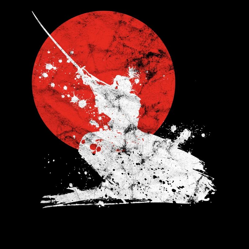 Japanische Samurai Krieger Retro Japan Sonne