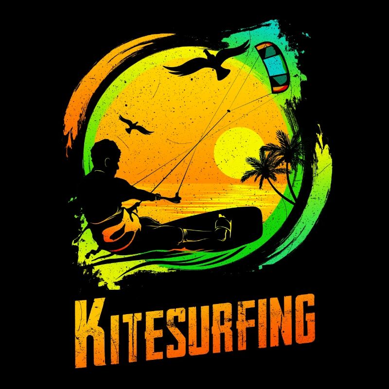 Vintage KITE Surfer Kiting Kiteboarding Retro Kites