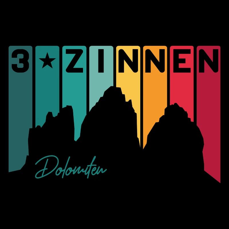 Three 3 Peaks Dolomites E5 South Tyrol Italy Retro