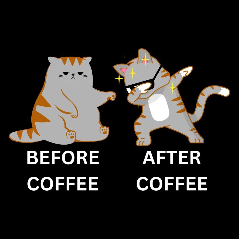 Dabbing Cat after Coffee dabbende Katze Kaffee