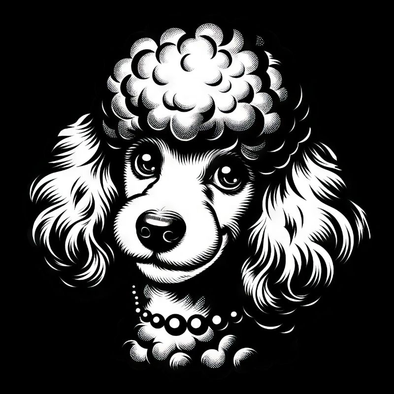Dessin au crayon de caniche mignon