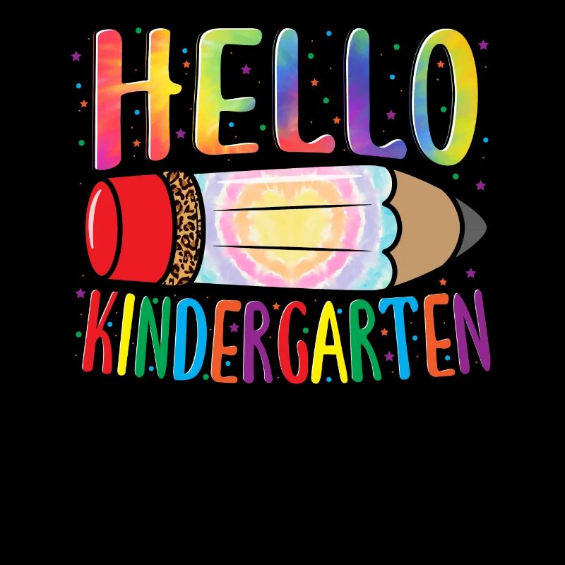 Hallo Kindergarten Tie Dye Bleistift Lustig Ersten