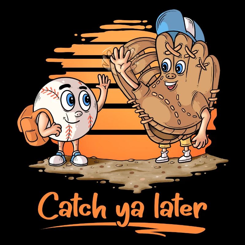Catch ya Later Cartoon Baseball Handschuh und Ball