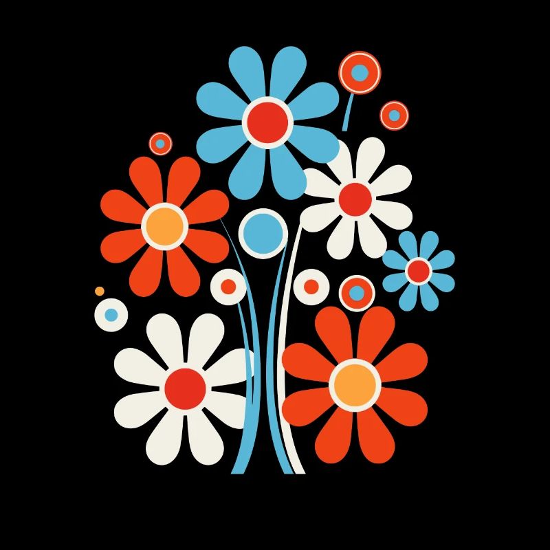 Bloom Impressions Tee - Abstract Flower Pattern