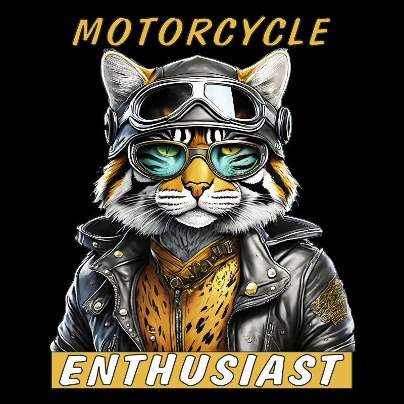 BLOUSON EN CUIR DE CHAT PASSIONNÉ DE MOTO