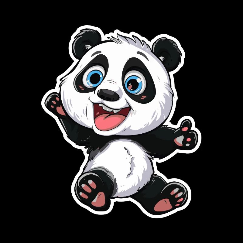 Exubérant Panda Buddy Sticker