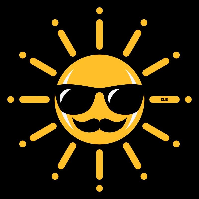 Funny Sun With Sunglasses And Moustache (3C)
