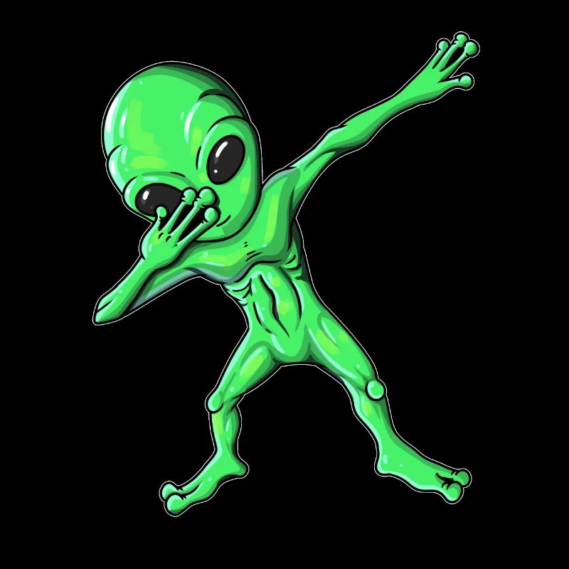 Alien vert alien fait du dab dabbing