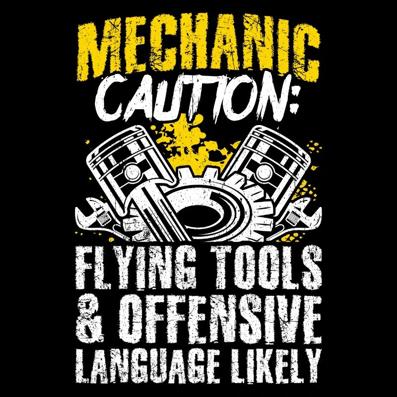 Mechanic Caution Flying Tools Design Aut