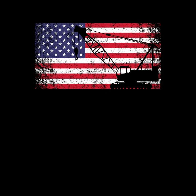 Crane operator american flag, crane operator