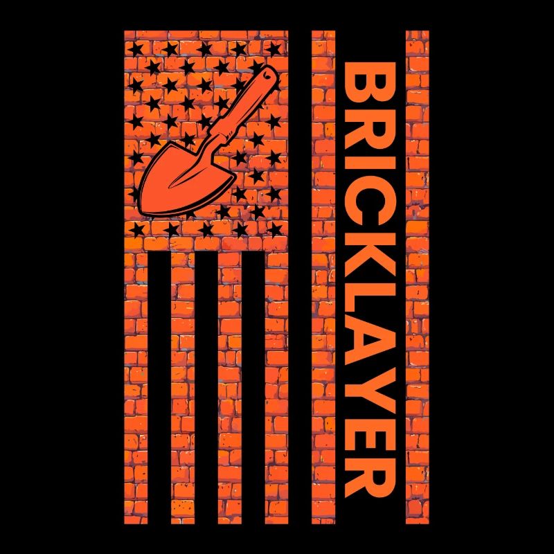 Bricklayer American Flag, brickmason brick masonry