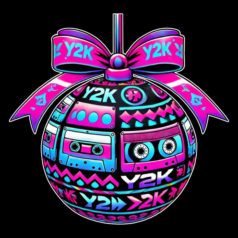 Retro Tech-Weihnachtsdeko im Neon-Y2K-Look