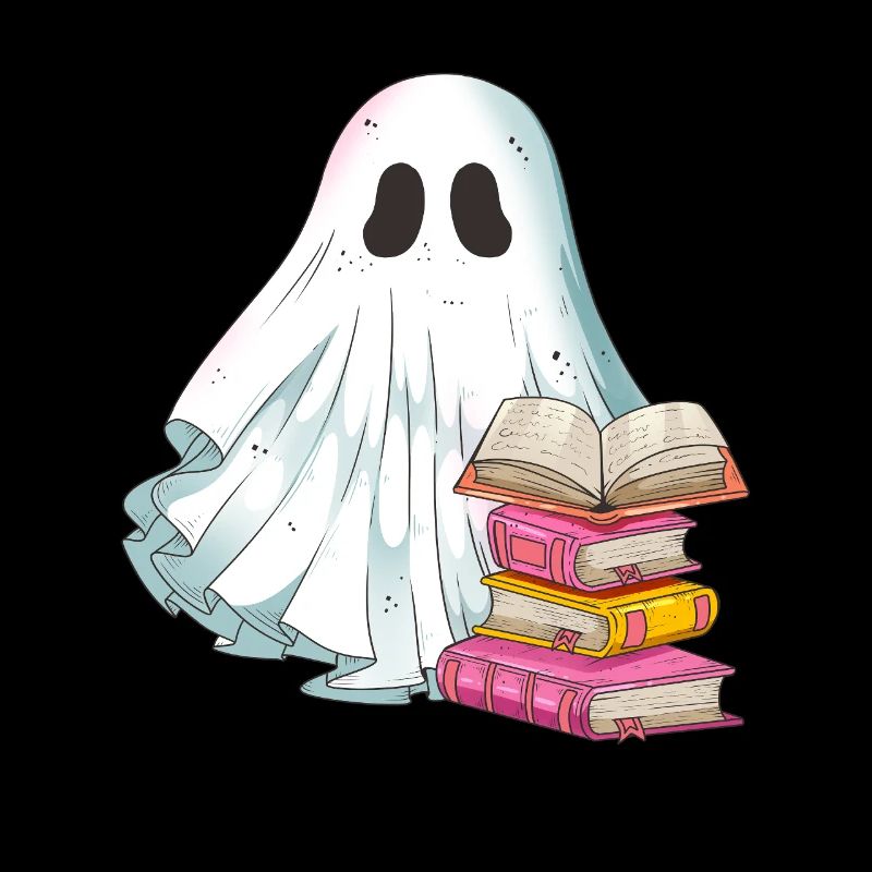 Books Reading Ghost Ghost on Halloween