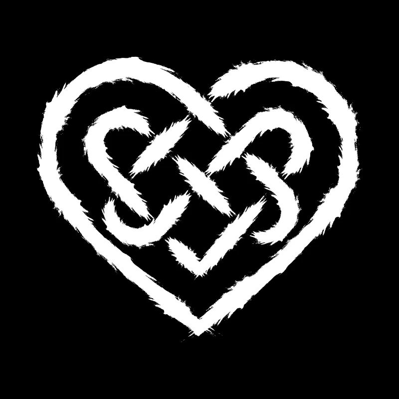 Celtic heart symbol infinity white