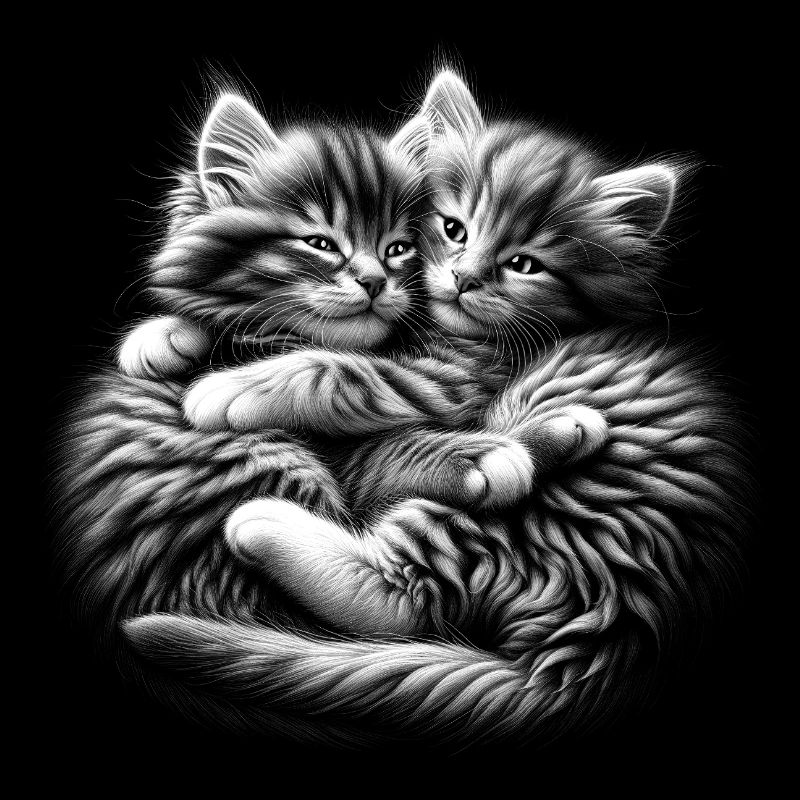 Deux chatons mignons et câlins