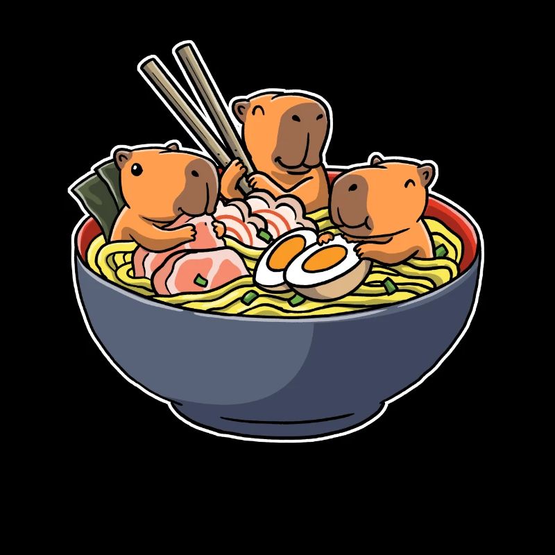 Capybara Eating Ramen Capybara Gift