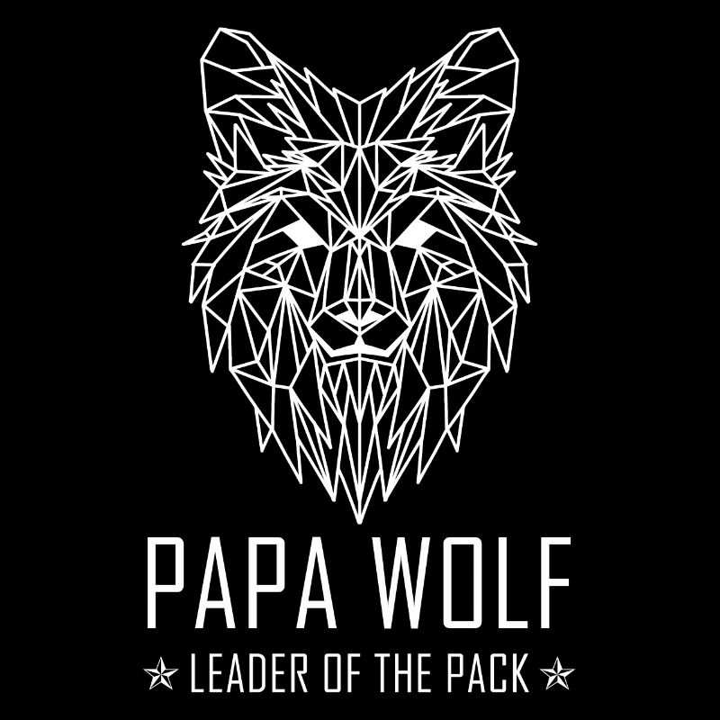 Papa Wolf Pack Leader Father's Day Wolf's Geometry