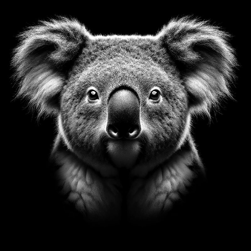 Cute koala head as a cool portrait