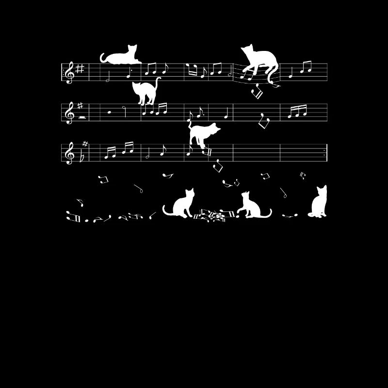 Cats music notes musician sheet