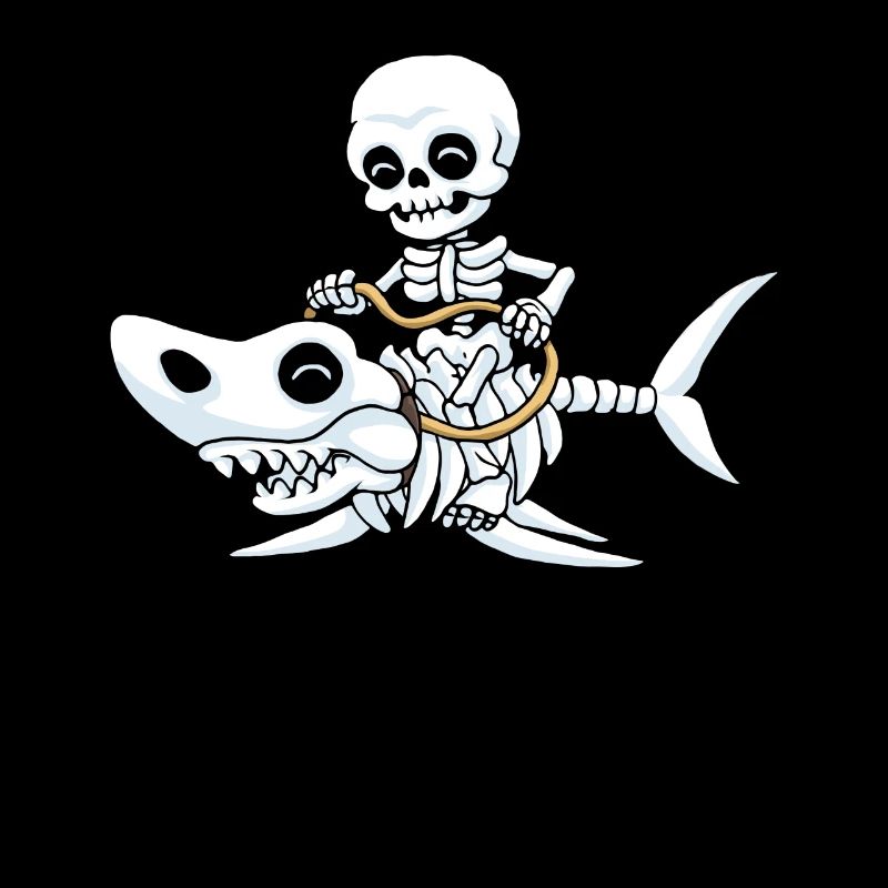 Shark Halloween Skeleton Bones Funny Gift