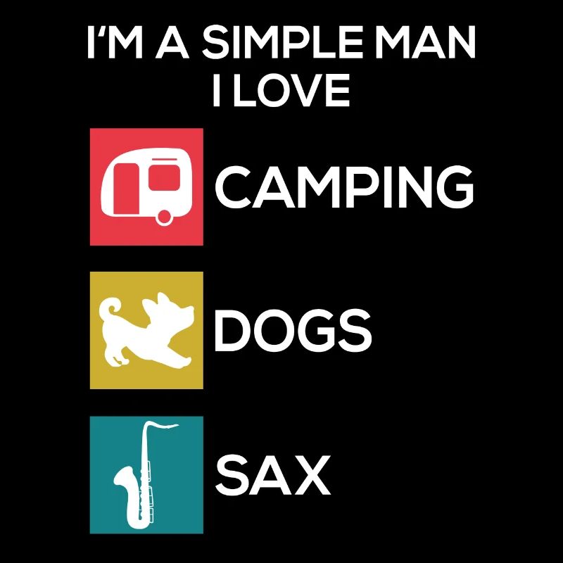 Saxophon Camping Hunde Männer