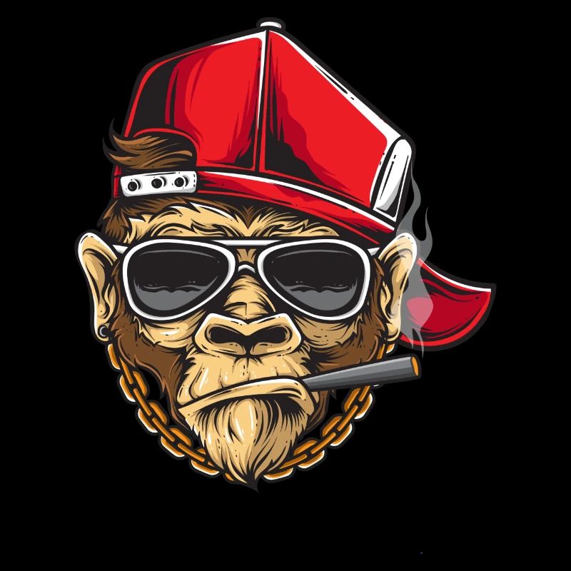 cooler lässiger Basecape Affe T-Shirt Geschenk
