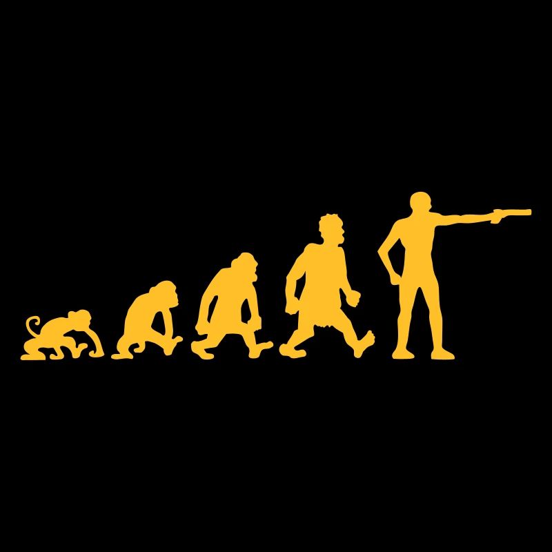 Zeichnen Evolution Spaß Sport Schießen Pistole Hum