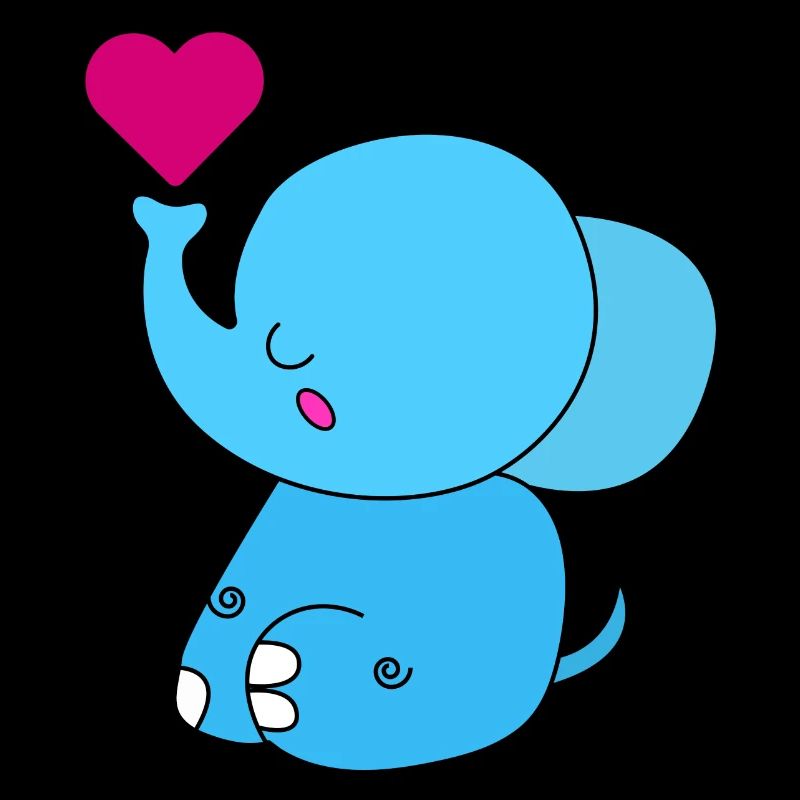 Doux éléphant avec cœur