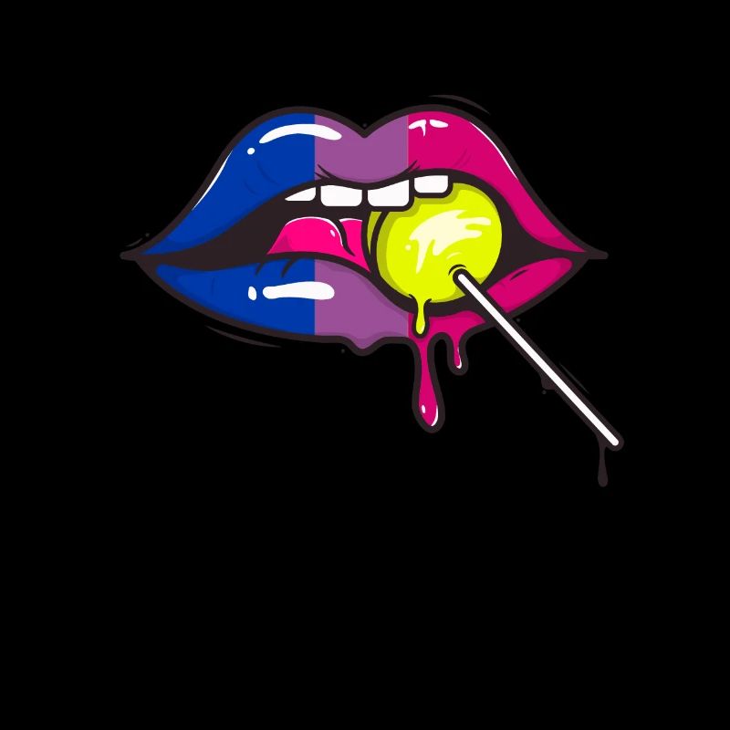 Bisexual flag lips Bisexuality with lollipops
