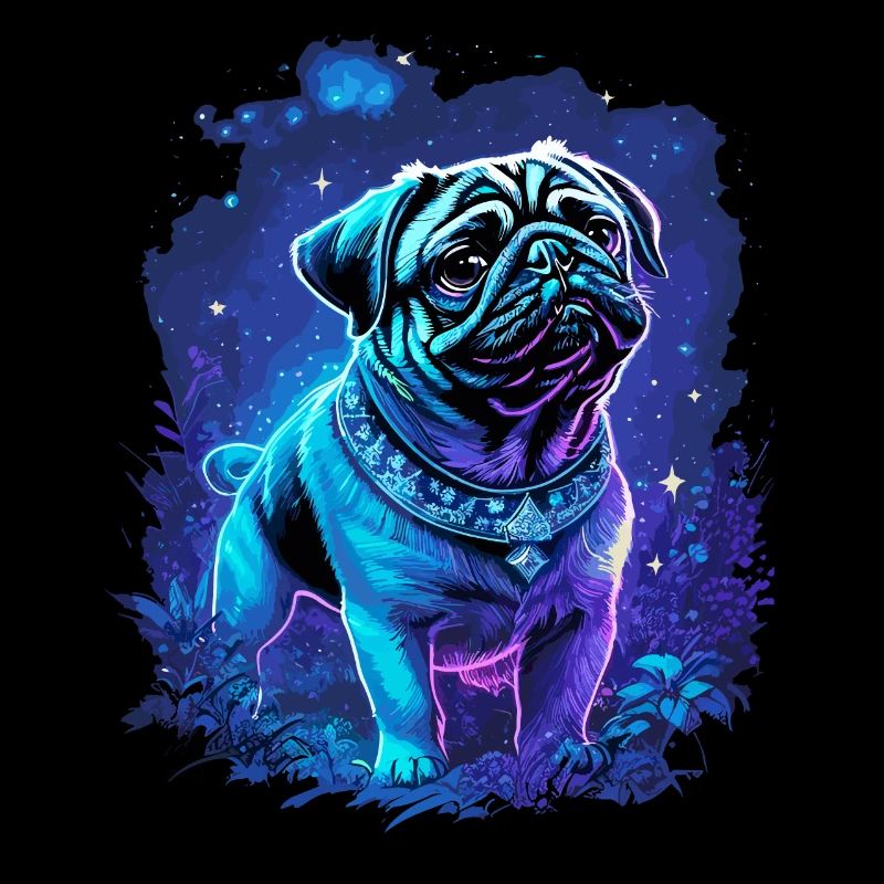 Mystical Cute Pug Dog