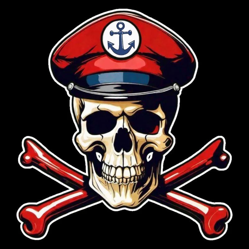 Skull with Captain's Cap