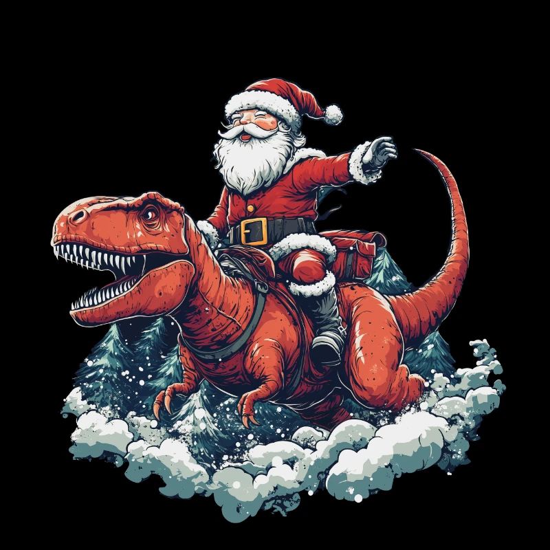 Weihnachtsmann auf T-Rex Weihnachten Jungs