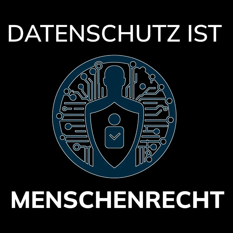 Datenschutz ist Menschenrecht - helles Design
