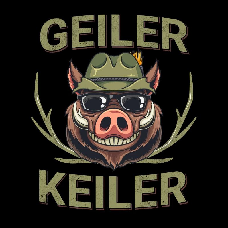 Geiler Keiler Wildschwein Jäger Jagd Wald Geschenk