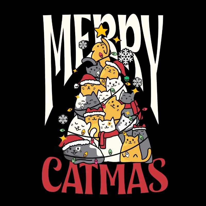 Christmas tree from kitten Merry Catmas
