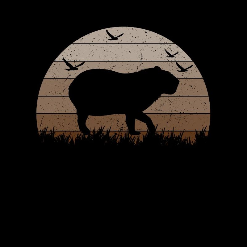 Rétro Capybara Silhoutte - Capybaras
