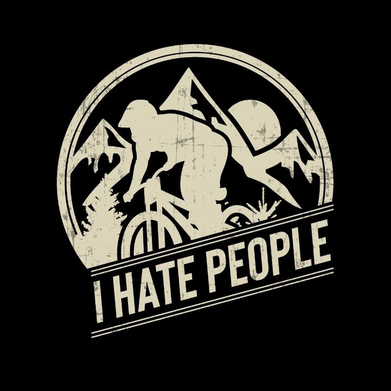 Funny Cute I Hate People Mountain Biker
