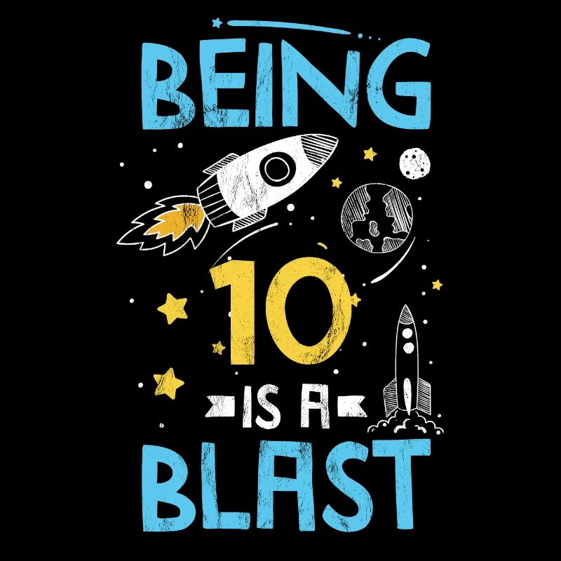 Solar System Rocket To Space Birthday Being 10 Is