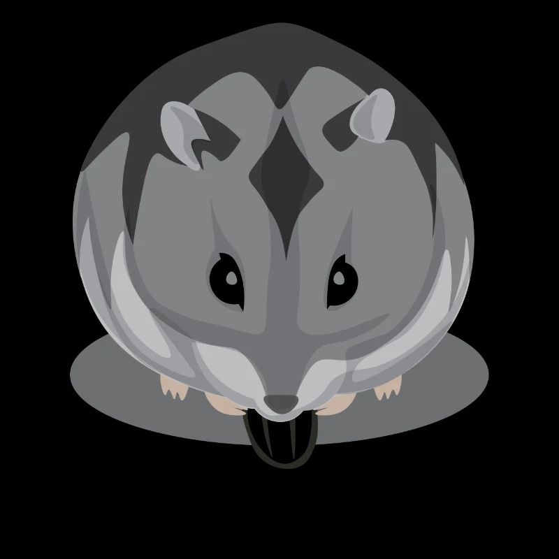 Hamster noir et gris mangeant