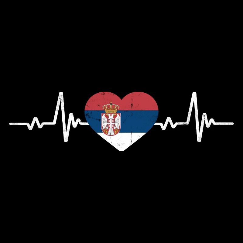 Serbie Coeur Drapeau serbe Rétro
