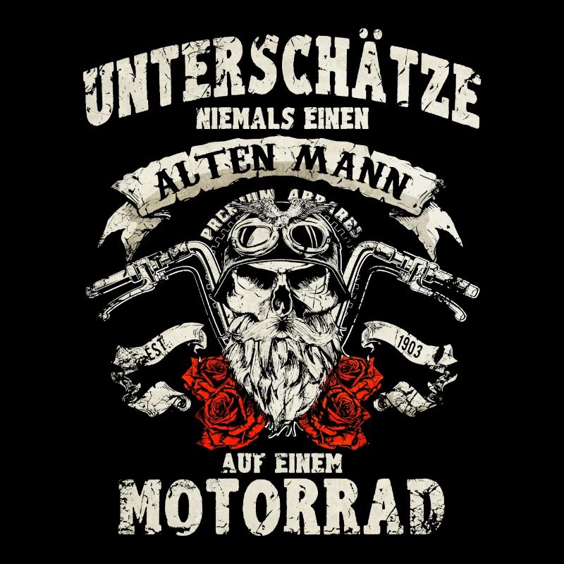 ALTER MANN - MOTORRAD - BIKER - ROCKER - GESCHENK